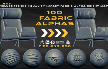 100 组织物皮革贴图素材 100 Fabric Alphas