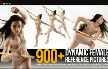 900 张动态姿势概念艺术参考图片 Dynamic Female Reference Pictures
