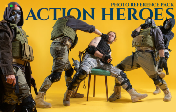 359 张英雄动作艺术家照片参考 Action Heroes Photo Reference Pack for Artists 359 JPEGs