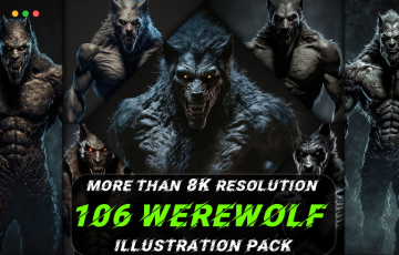 106 张怪物狼人插画参考照片 106 Werewolf Illustration Pack (More Than 8K Resolution)