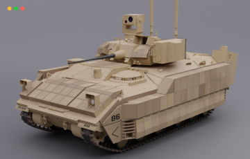 模型资产 – 步兵战车3D模型 M2A3 Bradley BUSK III IFV 3D Model