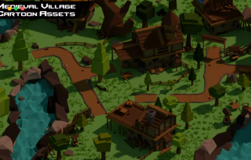 Unity – 卡通资中世纪产村庄包 Medieval Village Pack – Lowpoly Cartoon Asset