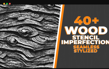 40 种木头损坏无缝纹理 40+ Wood Stencil Imperfection Seamless