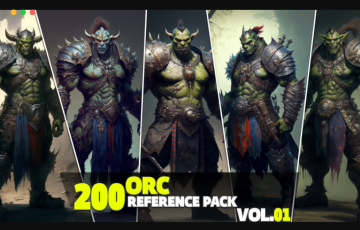 200 张兽人角色设计概念角色参考照片 200 Orc Reference Pack Vol.01