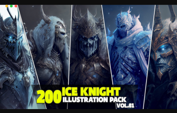 200 张寒冰骑士概念角色设计参考 200 Ice Knight Illustration Pack Vol.01