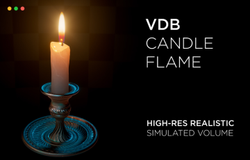 高质量 VDB 蜡烛火焰素材  High-Res VDB Candle Flame