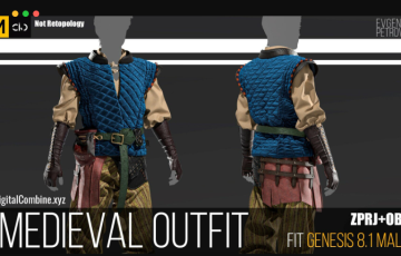 中世纪的服装 Clo3d 项目 Medieval Outfit. MD,Clo3d projects + OBJ