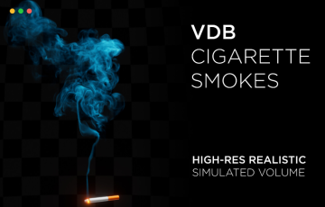 5 组高质量 VDB 香烟烟雾序列 High-Res VDB Cigarette Smokes