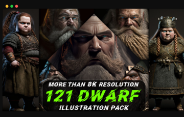 121个矮人角色设计概念角色插画包 121 Dwarf Illustration Pack (More Than 8K Resolution)