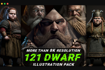 121个矮人角色设计概念角色插画包 121 Dwarf Illustration Pack (More Than 8K Resolution)