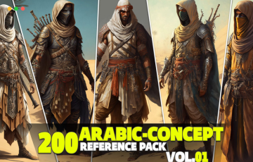 200 张波斯王子概念角色设计参考照片 200 Arabic Concept Reference Pack Vol.01