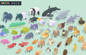 Unity – 古怪系列卡通动物资产包 Quirky Series – Animals Mega Pack Vol.2