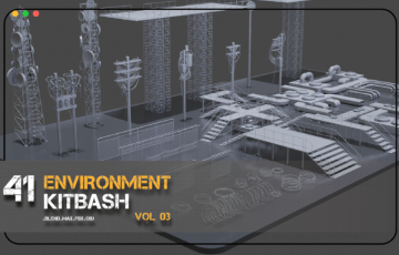 41 种无线电塔铁丝网高精度模型 41+environment kitbash vol 03