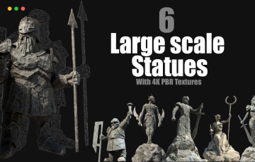 模型资产 – 6 种大型雕像 6 Large Scale Statues