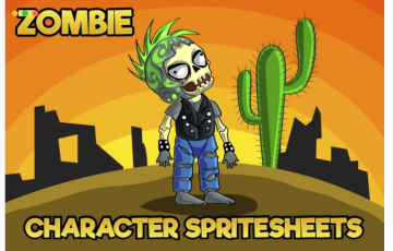 2D游戏僵尸角色精灵 2D GAME ZOMBIE KIDS CHARACTER SPRITE 4
