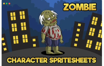 2D游戏僵尸角色精灵 2D GAME ZOMBIE KIDS CHARACTER SPRITE 3