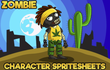 2D游戏僵尸角色精灵 2D GAME ZOMBIE KIDS CHARACTER SPRITE 6