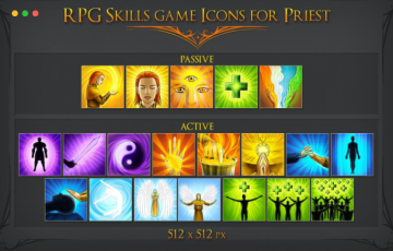 游戏角色RPG 技能图标 RPG SKILL ICONS FOR PRIEST