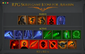 刺客角色扮演游戏技能图标 RPG SKILL ICONS FOR ASSASSIN