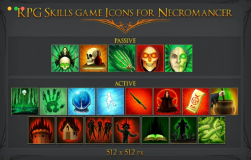 死灵法师的 RPG 技能图标 RPG SKILL ICONS FOR NECROMANCER