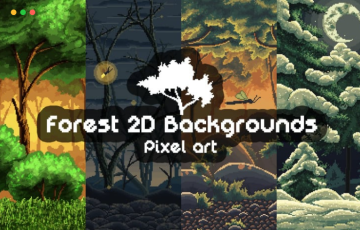 像素化森林 2D游戏背景 PIXEL ART FOREST 2D BACKGROUNDS