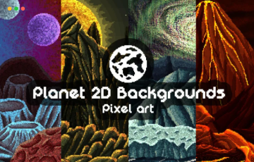像素化艺术 2D星球游戏背景 PLANET PIXEL ART 2D GAME BACKGROUNDS