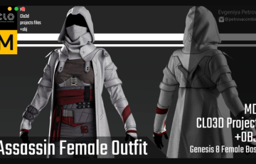 Marvelous Designer刺客女装 Clo3d 项目 Assassin Female Outfit