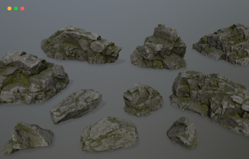 模型资产 – 10套悬崖岩石3D模型 Cliff Rock 3D model