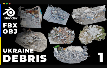 模型资产 – 战争废墟碎片的扫描模型 Vol.1 Debris