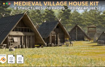 模型资产 – 中世纪村庄 Medieval Village Kitbash