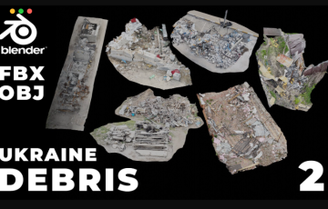 模型资产 – 战争废墟碎片的扫描模型 Vol.2 Debris