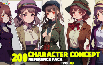 200 个卡通角色概念设计参考包 200 Character concept Reference Pack Vol.03