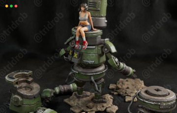 模型资产 – 3D打印模型机甲女孩 KUTON – Mech Girl