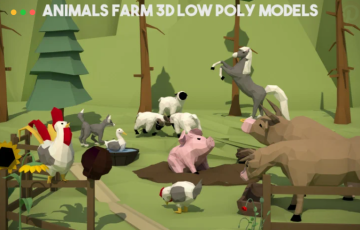 3D 动物农场模型 ANIMALS FARM 3D LOW POLY MODELS