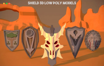 3D游戏模型盾牌 SHIELD 3D LOW POLY PACK
