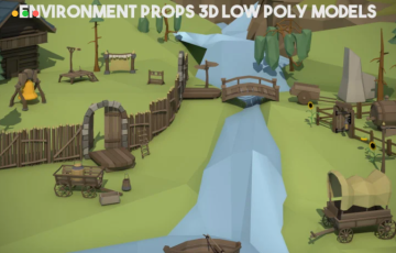 3D风格化游戏环境道具 ENVIRONMENT PROPS 3D LOW POLY PACK