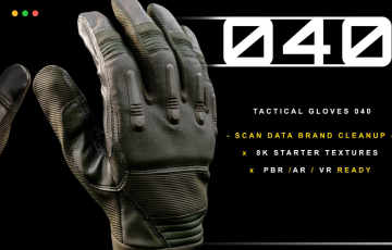 扫描手套模型 Tactical Gloves 040