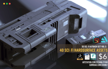 模型资产 – 40 组科幻模型 40 Sci-Fi Assets Kitbash Set