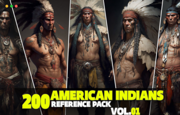 200 名美洲印第安人概念角色设计参考照片 200 American Indians-Concept Reference Pack Vol.01