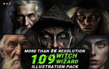 109 张女巫师角色概念设计插画参考照片 109 Witch and Wizard Illustration Pack (More Than 8K Resolution)