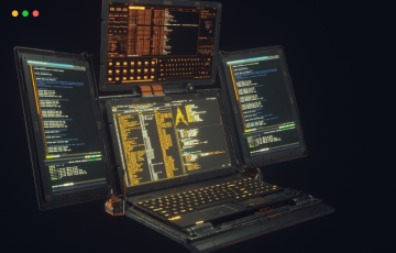 模型资产 – 赛博朋克风格电脑3D模型 Cyberpunk Hacker Laptop 3D model