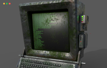 模型资产 – 赛博朋克电脑3D模型 CyberpunkPC Low-poly 3D model