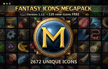 Unity – 2672个奇幻游戏图标 Fantasy Icons Megapack