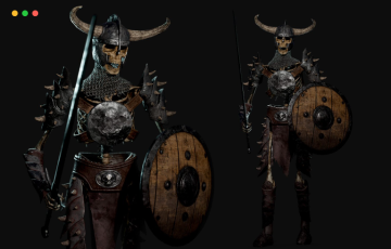 模型资产 – 游戏模型骷髅战士 Skeleton Warrior