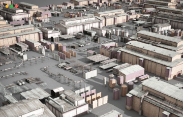 模型资产 – 高质量建筑物3D模型 lowpoly buildings industry Low-poly 3D model