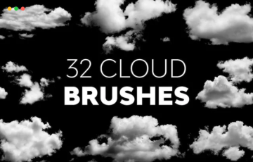 PS笔刷 – 32个云彩笔刷 32 Cloud Brushes