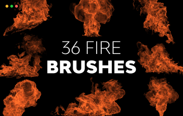 PS笔刷 – 36个火焰笔刷 36 Fire Brushes