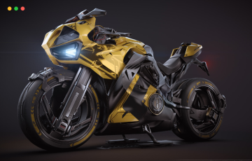 模型资产 – 硬表面科幻摩托车 XSCI1