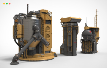 模型资产 – 科幻储罐3D模型 sci-fi storage tank 2 3D model