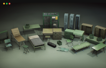 【UE4/5】军需用品家具 Military Supplies – VOL.4 – Furniture